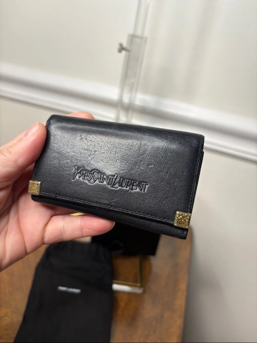 Yves Saint Laurent Black Leather Key & Card Holder Wallet- Full Inclusion - Picture 11 of 16